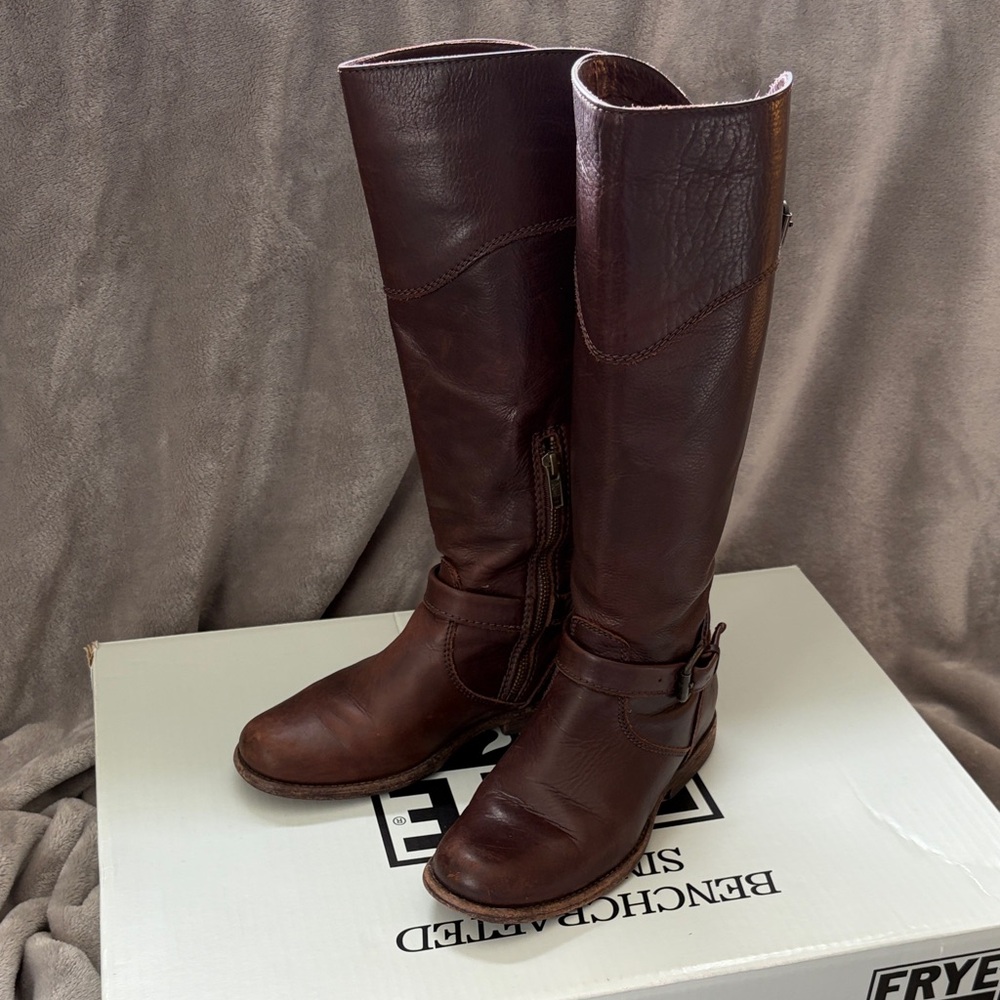 Frye Women's Dark Brown Phillip Riding Boots
